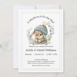 Convite Baby Shower Invitations Watercolor Simple Bunny
