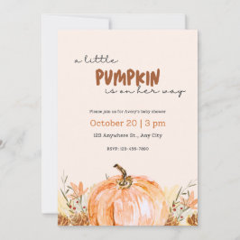 Convite Baby Shower Little Pumpkin Fall Invitation