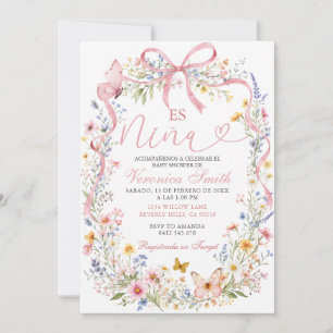 Convite Baby Shower Menina Flores Silvestres