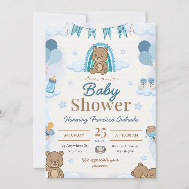 Convite Baby Shower Soft Life Aesthetic Design (Frente)