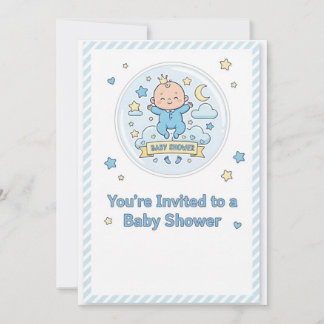 Convite Baby shower sticker for boy