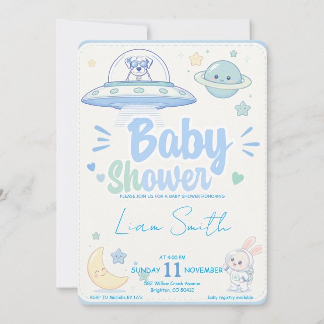 Convite Baby Shower -UFO Pets- (Frente)