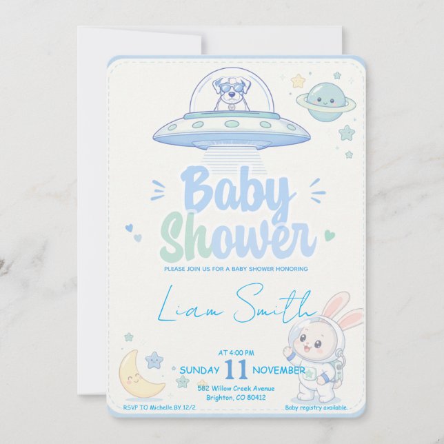 Convite Baby Shower -UFO Pets- (Frente)
