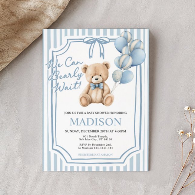 Convite Baby Shower We Can Bearly Wait (Criador carregado)