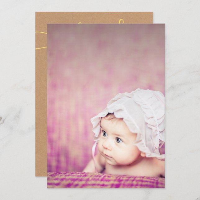 Convite Baby Sip & See Thank You Birth Announcement (Frente/Verso)