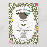 Baby Sloth Girl Chá de fraldas Greenery