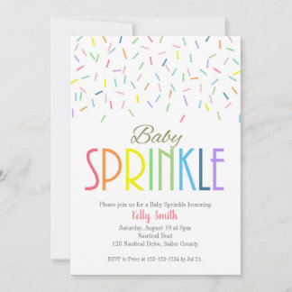 Convite Baby Sprinkle, Baby Girl Boy, Rainbow Chá Invit
