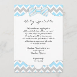 Convite Baby Sprinkle Blue Arco tie chá de fraldas convida