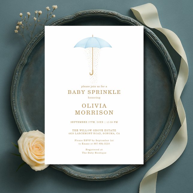 Convite Baby Sprinkle Boy Blue Baby Shower (Criador carregado)