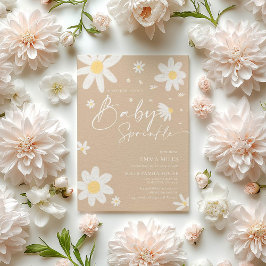 Convite Baby Sprinkle, Chá de fraldas Invitation Daisy Bei
