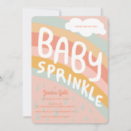 Convite BABY SPRINKLE Cute Clouts Rainbow Rain Personaliza