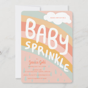 Convite BABY SPRINKLE Cute Clouts Rainbow Rain Personaliza