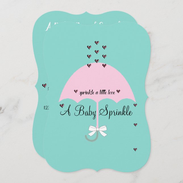 Convite Baby Sprinkle Little Love Chá Baby Reveparty (Frente/Verso)