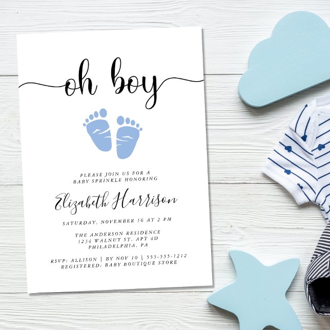 Convite Baby Sprinkle Oh Boy Blue (Criador carregado)