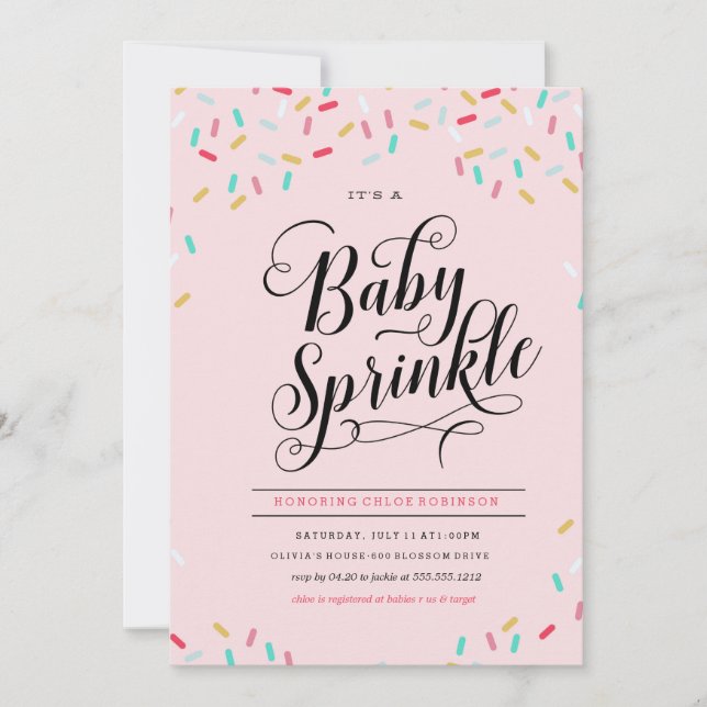 CONVITE BABY SPRINKLES CONFETTI (Frente)