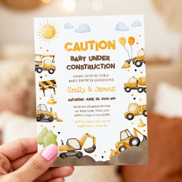 Convite Baby Under Construction Trucks Baby Couples Shower