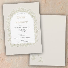 Convite Baby's Breath Boy Girl Gypsophila Baby Shower