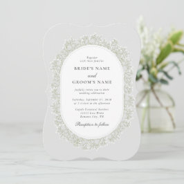 Convite Baby's Breath Monogram Gypsophila Floral Wedding