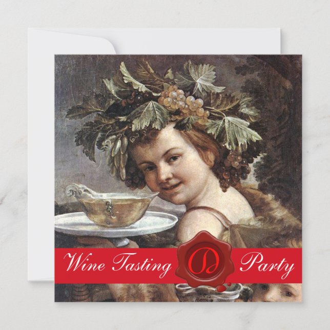 CONVITE BACCHUS, PARCHA DE SELO DE PROVANDO DE VINHO VERME (Frente)