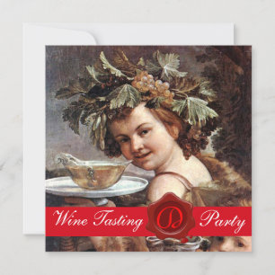 CONVITE BACCHUS, PARCHA DE SELO DE PROVANDO DE VINHO VERME