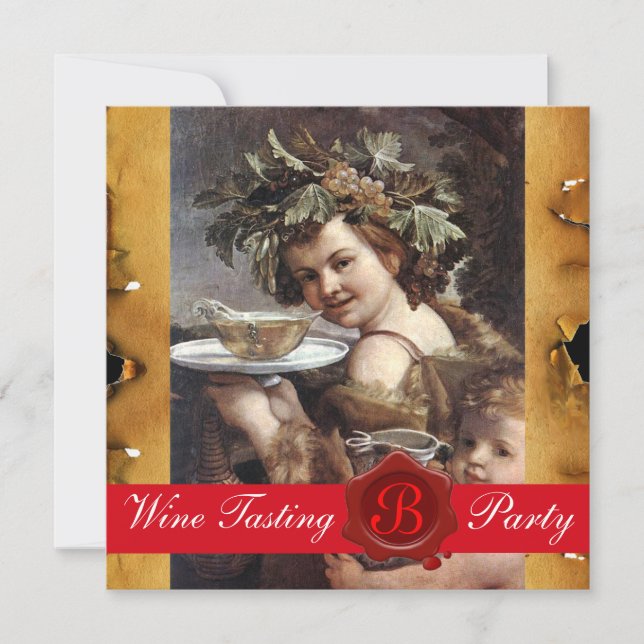 CONVITE BACCHUS, PARCHA DE SELO DE PROVANDO DE VINHO VERME (Frente)