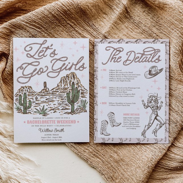 Convite Bacharelada do Oeste Selvagem Vamos Garotas Itiner (Criador carregado)