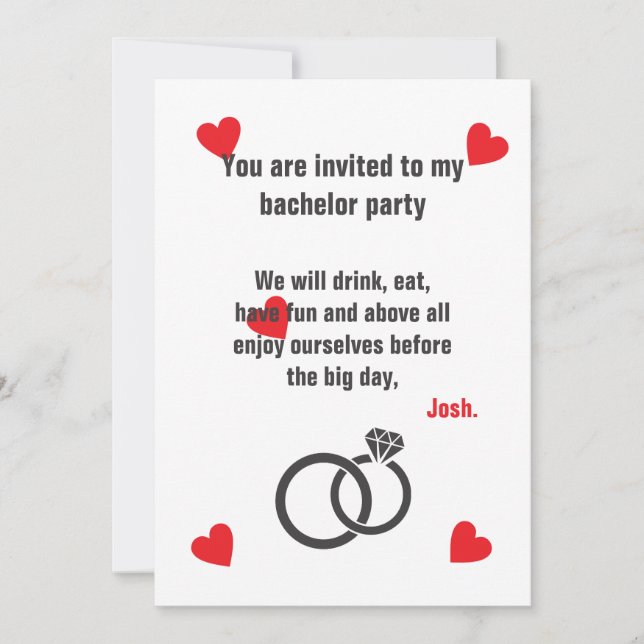 Convite bachelor party invitation (Frente)
