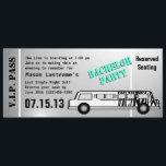 Convite Bachelor Party Limo Pass<br><div class="desc">Esta limusine listrada de zebra está indo para uma noite de festa inesquecível. Crie seu próprio itinerário neste passe de festa. Personalizável para qualquer evento.</div>