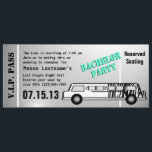 Convite Bachelor Party Limo Pass<br><div class="desc">Esta limusine listrada de zebra está indo para uma noite de festa inesquecível. Crie seu próprio itinerário neste passe de festa. Personalizável para qualquer evento.</div>