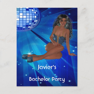 Convite Bachelor Party S.exy Girl Blue Disco Club