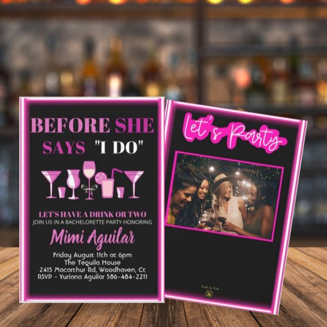 Convite Bachelorette antes que ela diga que eu faço um con (Criador carregado)