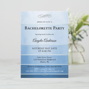 Convite Bachelorette Azul-Cinzento