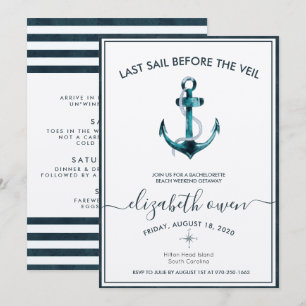 Convite Bachelorette Beach Weekend Bridal Bash