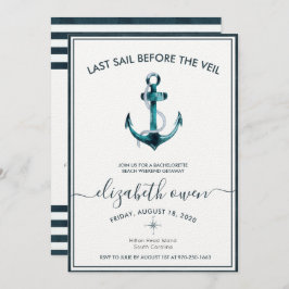 Convite Bachelorette Beach Weekend Bridal Bash