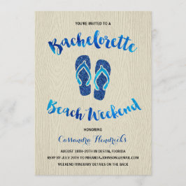 Convite Bachelorette Beach Weekend com Blue Faux Glitter
