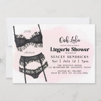 Convite Bachelorette, Chá Lingerie, Ooh La la