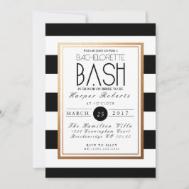 Convite Bachelorette Chic & Formal Bash | Dourado e preto