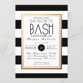 Convite Bachelorette Chic & Formal Bash | Dourado e preto