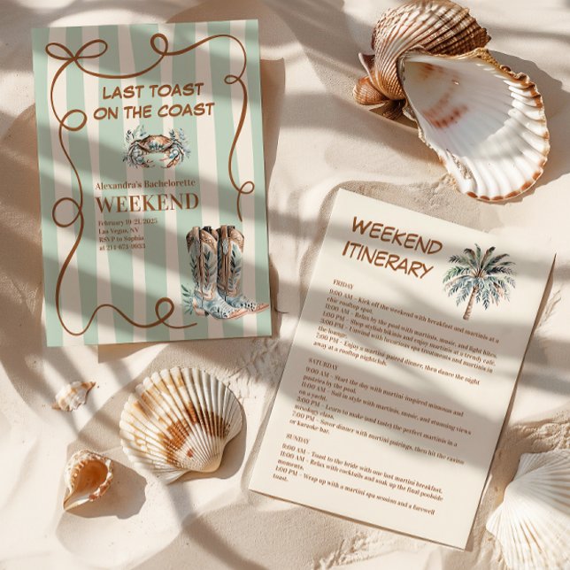 Convite Bachelorette Costeira Ocidental (Criador carregado)