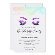 Bachelorette de Aquarela de Olhos Roxos Glamorosos