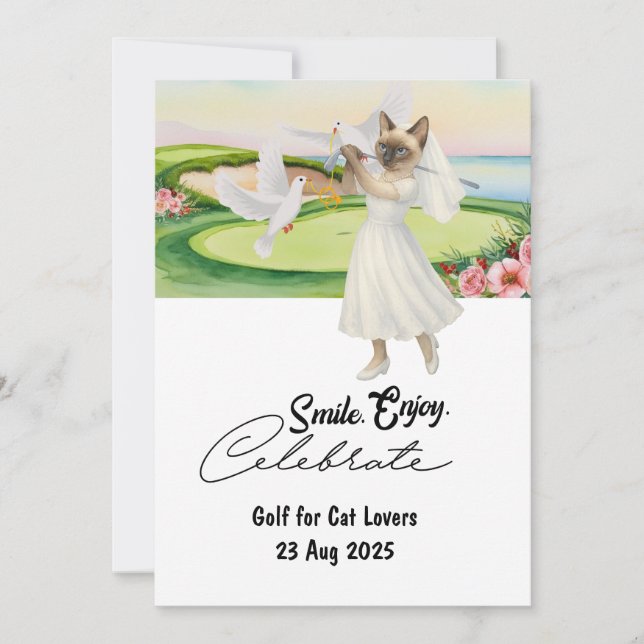 Convite Bachelorette de Casamento de Golfer Bride para ama (Frente)