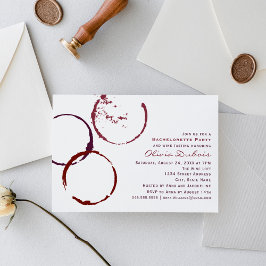 Convite Bachelorette de Casamento Rustic Dark Red Wine