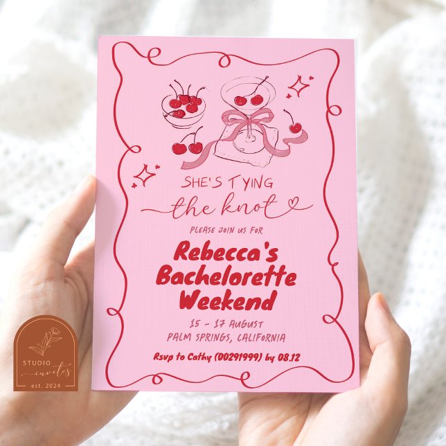 Convite Bachelorette de Casando Martini Desenhado Mão (Criador carregado)