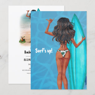 Convite Bachelorette de Férias de Praia do Surf Rustic Su