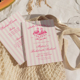 Convite Bachelorette de Flamingle Linear, Rosa Final