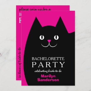 Convite Bachelorette de Gato Preto