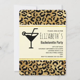 Convite Bachelorette de Padrão de Impressão de Leopard Sel