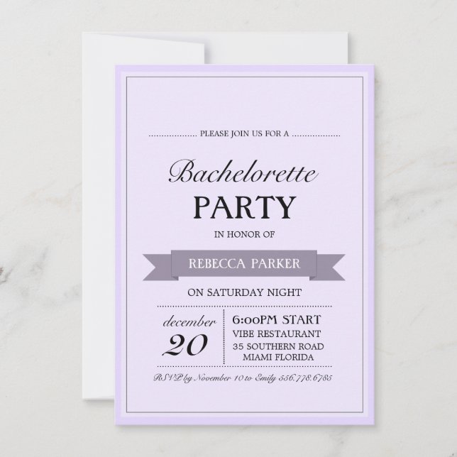 Convite Bachelorette de Poster vintage Roxo (Frente)