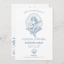 Convite Bachelorette de praia de Cowgirl costeira fim de s