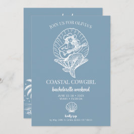 Convite Bachelorette de praia de Cowgirl costeira fim de s